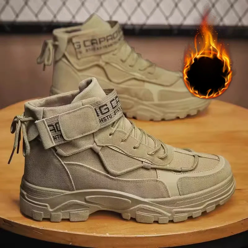 

Мужские зимние ботинки Thiened Fce на подкладке Northeast Cotton oes Anti Cold Work Se Boots Высокие рабочие ботинки