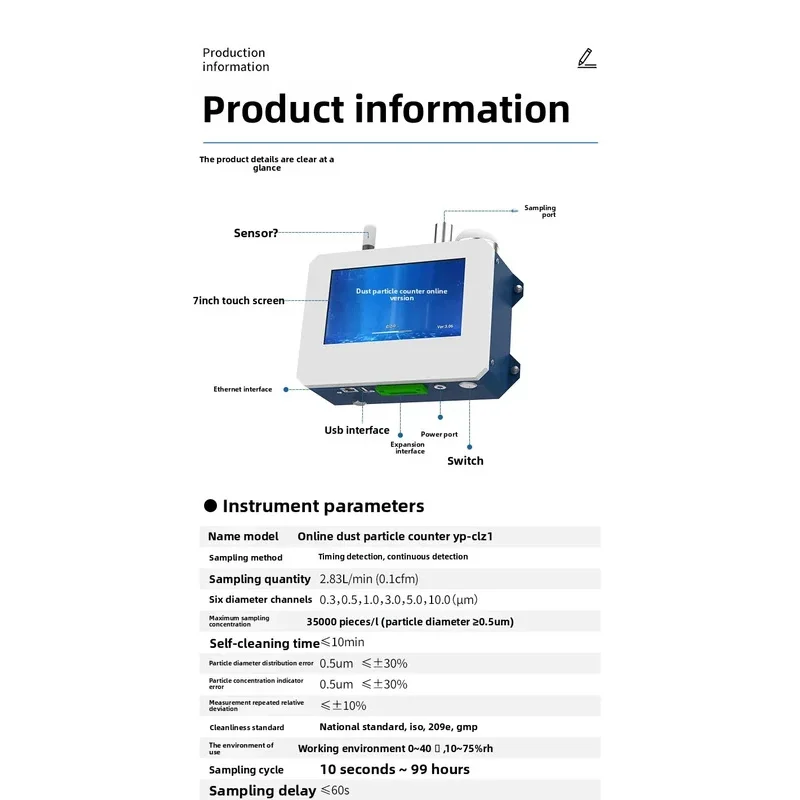 Online dust particle counter Workshop cleanlins detector