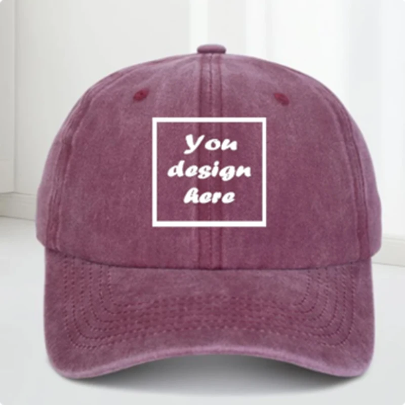 Custom-washed vintage baseball caps made of washable cotton material, breathable. Customized logo for events image 4