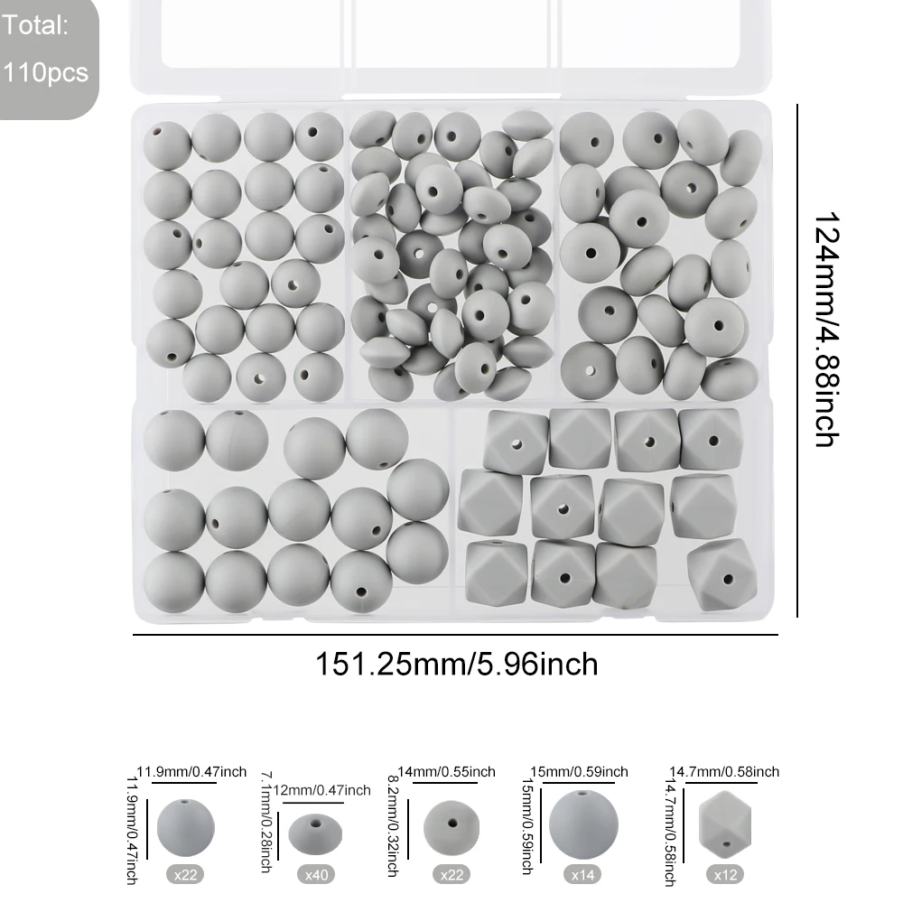 Kovict 110 Pieces Silicone Beads Multicolor 4
