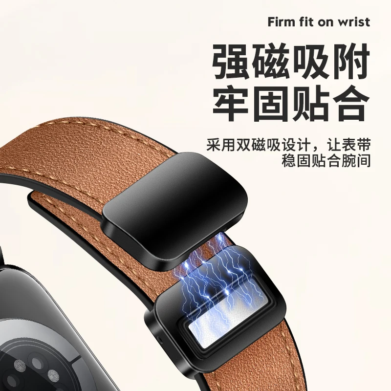 Correa de silicona + cuero para Apple Watch 11 10 42mm 46mm Ultra 3 49mm pulsera magnética iWatch 9 8 7 6 5 SE3 45/41mm 40/44mm