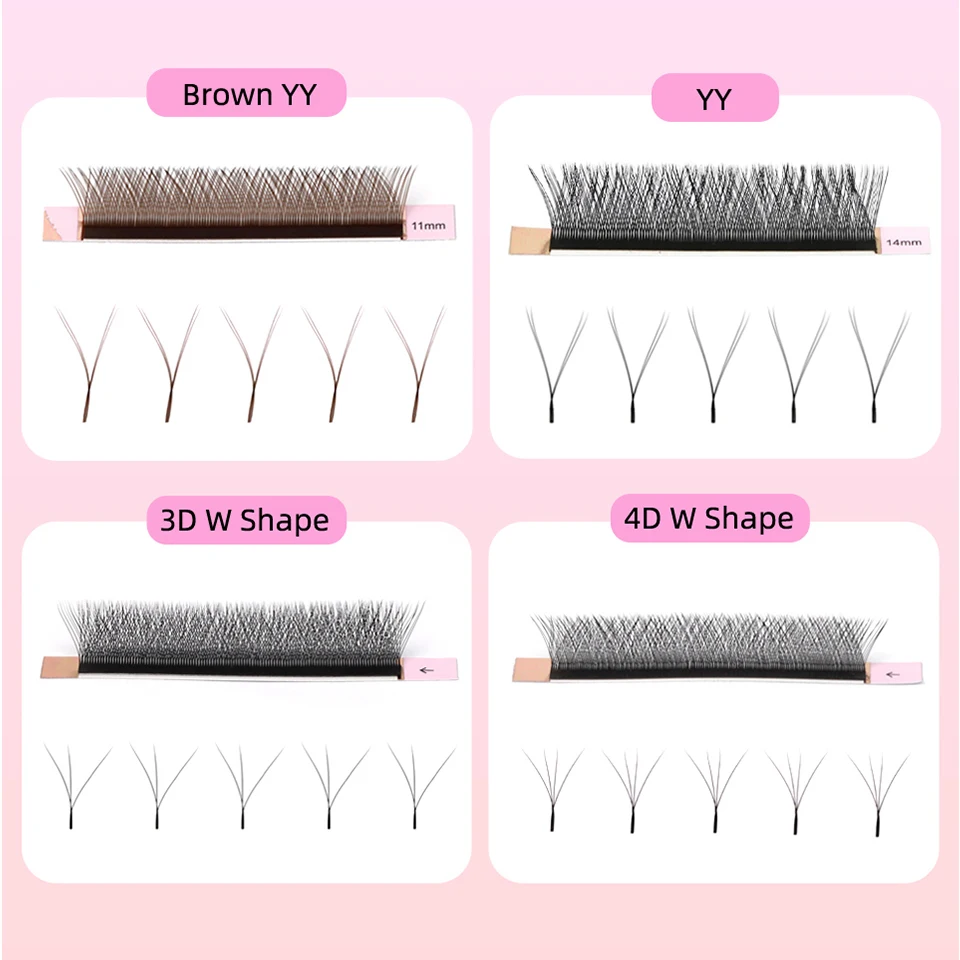 AGUUD YY 3D 4D W-förmige Wimpernverlängerung, weiche, natürliche, individuelle falsche Wimpern, fertige Bundles, 3D-Wimpernverlängerungszubehör – Detail 11