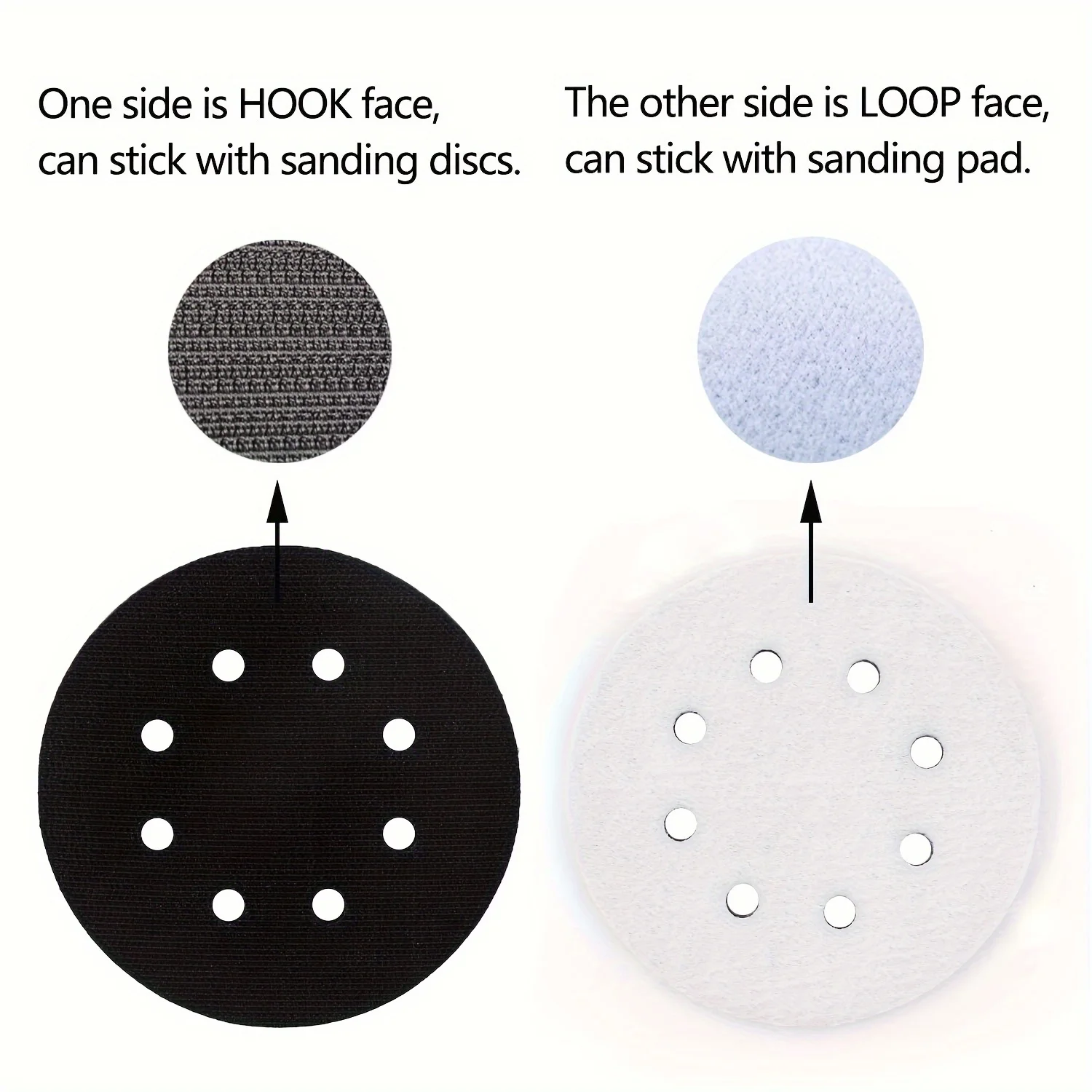 5pcs 5 Inch 8 Holes/5 Inch Not Holes Soft Density Interface Pads,Sponge Cushion Buffer Backing Pad For Track Sander Car Polishin