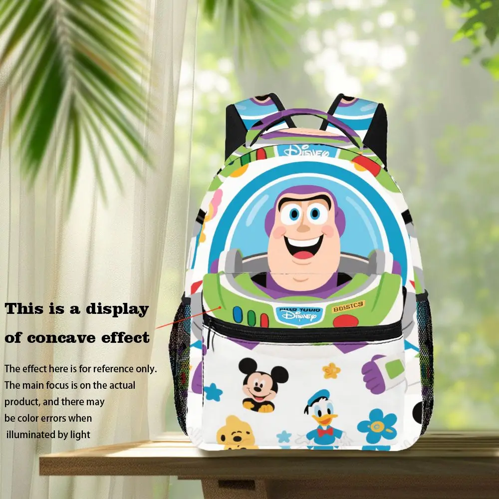 Mochila Feminina Disney 1PC com Estampa 2D do Toy Story Buzz Lightyear Mickey Mouse Pato Donald Padrão de Desenho Animado Bolsa Moderna