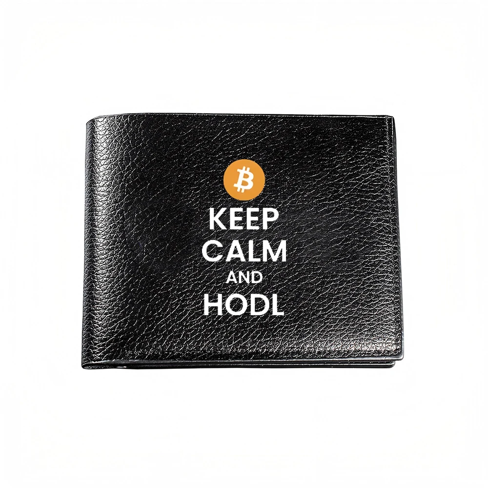 Keep Calm And HODL Bitcoin Wallet Card Holder Fashion Statement For Men Casual Business Style