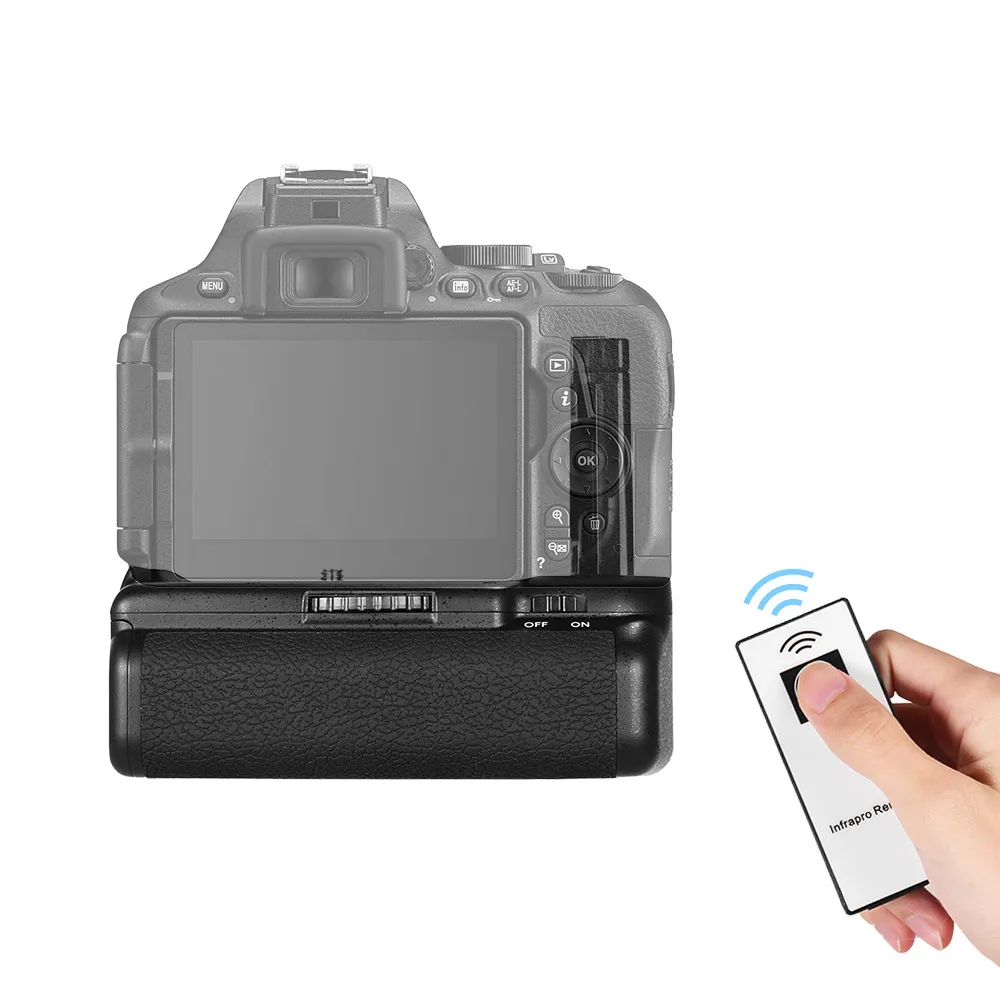 Vertical Battery Grip Holder for D5500 D5600 DSLR Camera EN-EL 14 Battery Powered with IR Remote Control Camera Grip
