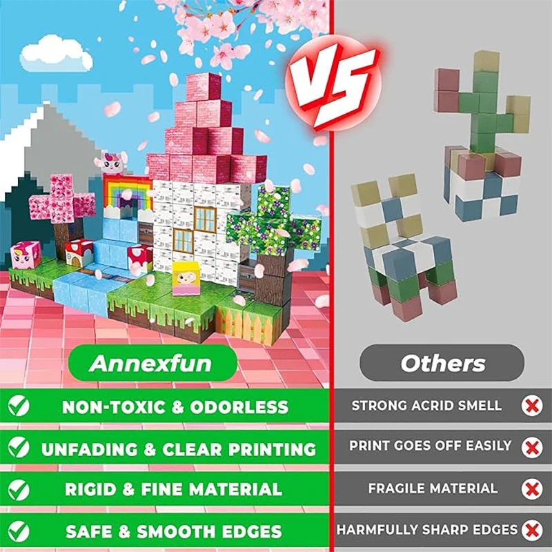 Nouveaux blocs de Construction magnétiques licorne blocs de Construction jouet Mine monde aimant Cube pour garçons filles enfant Construction bricolage modèle jouet