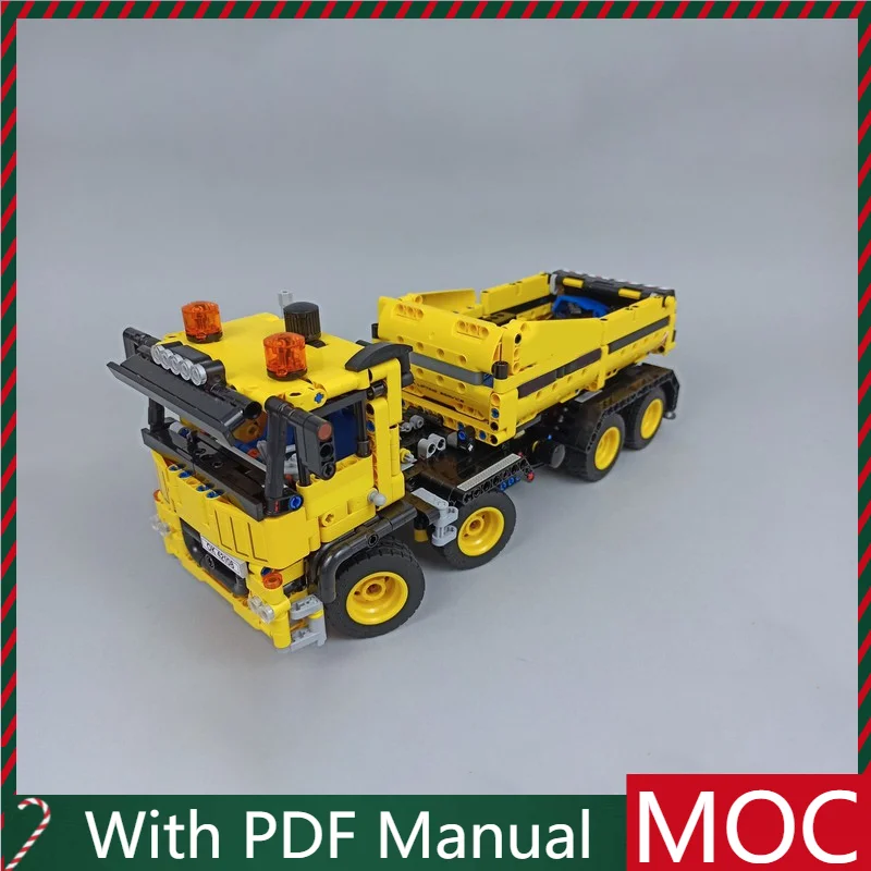 

1247 шт. изысканный желтый рулонный грузовик модульные строительные блоки модель для образования детей DIY дисплей игрушка подарок на день рождения и Рождество