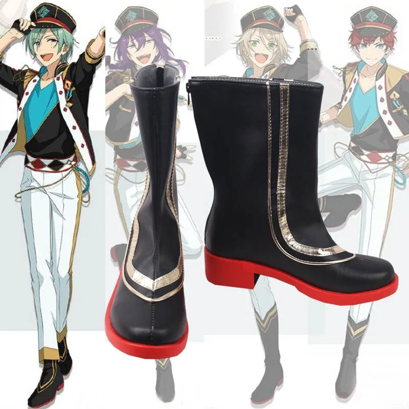 Amagi Hiiro Ayase Mayoi Cosplay Shoes Game Ensemble Stars ALKALOID Cosplay Prop PU Shoes Halloween Carnival Boots Custom Made