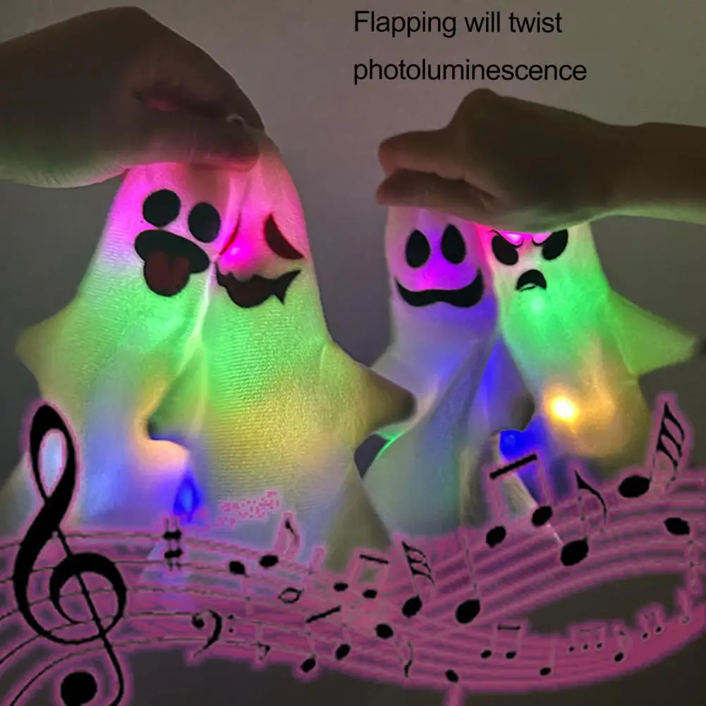 Dancing Ghost Decoration Spooky Halloween Ghost Hanging Decorations with Voice Recording Led Lights Set of 5 for Backpacks