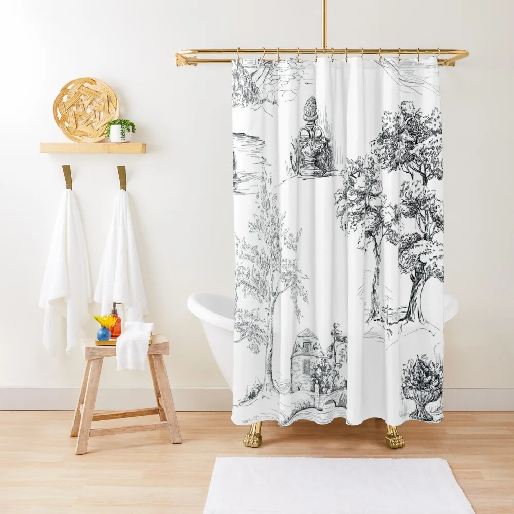 

Grey Toile Grey Country Toile Grey Cottage ToileBlack Toile Shower Curtain Bathroom Fabric For The Bathroom Curtain