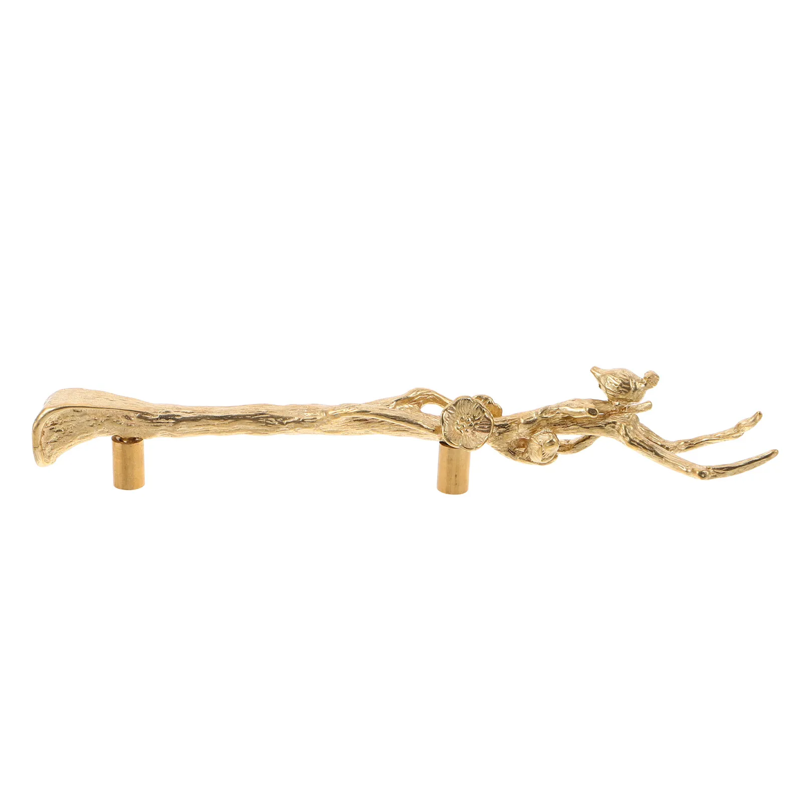 Brass Pull Handle Cabinet Decorative Vintage Bird Branch Shape for Dressers Drawers Kitchen Hardware Yellow Brass