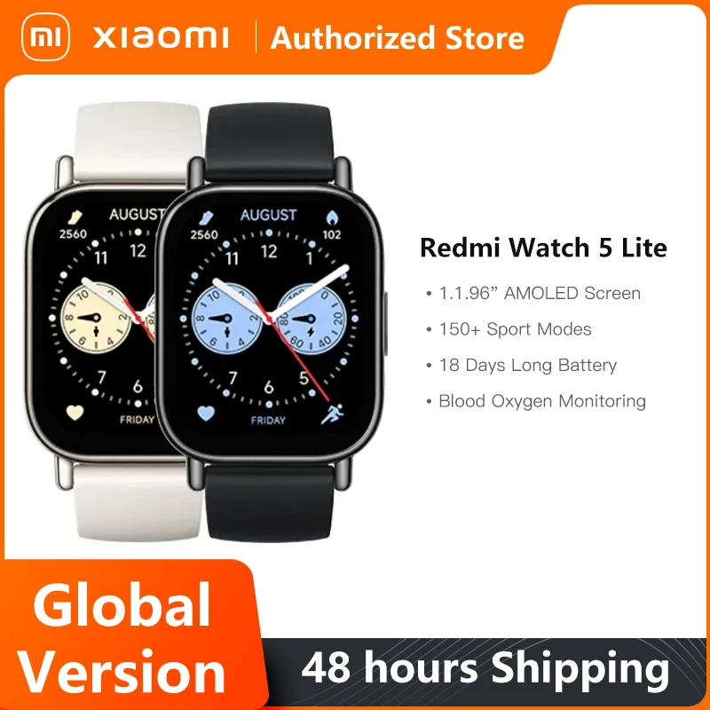 Xiaomi Redmi Watch 5 Lite Global Version 1.96'' AMOLED display 18-Day Battery life Bluetooth® calling Built-in GNSS 5ATM