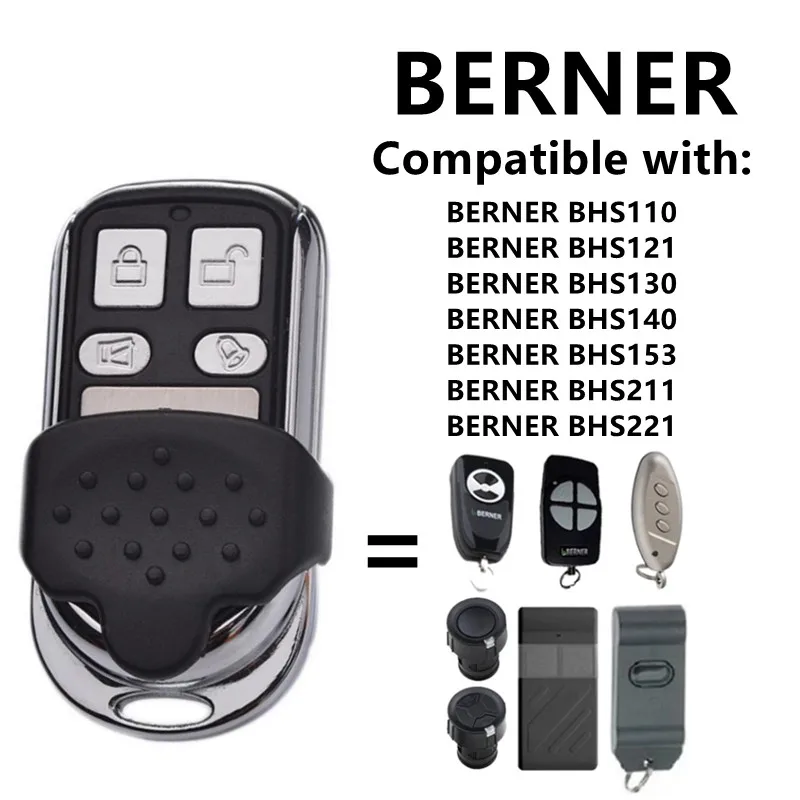 Berner BHS110 BHS121 BHS130 BHS140 BHS153 BHS211 BHS221 Garage Door Remote Control Duplicator 868MHz Gate Opener Transmittr Key