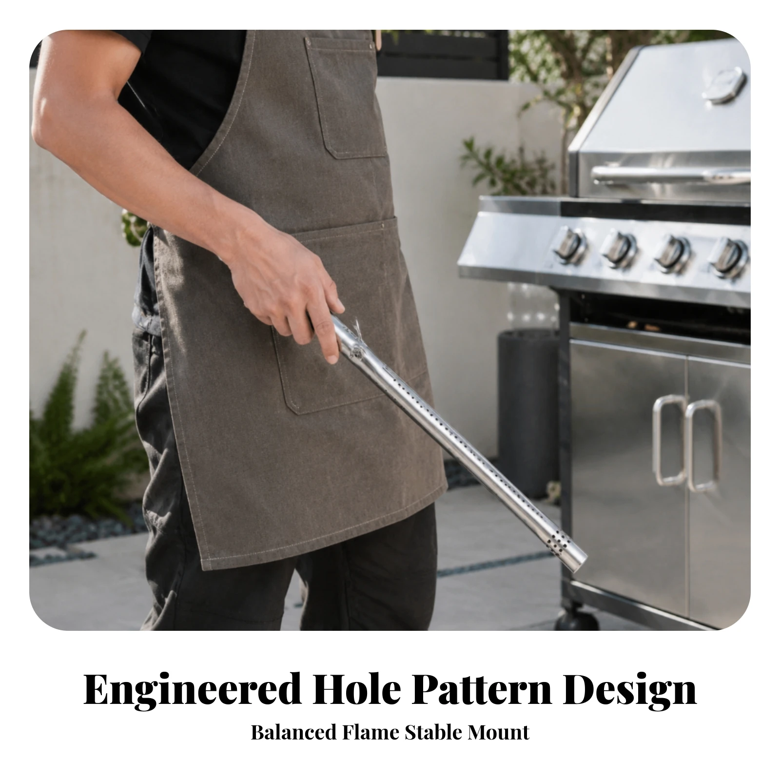 Grill Parts Easy Installation Gas Grill Burner Tube Hardware Long Lasting for Backyard Grilling, Outdoor Cooking