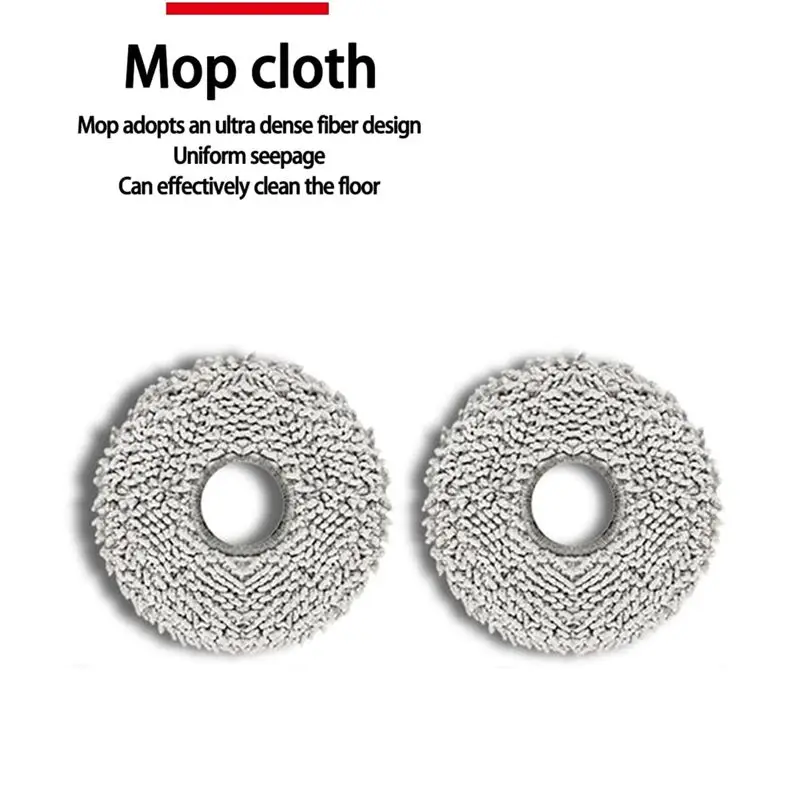 J1UL1N 10Pcs Mop Pads  For Roborock Q Revo/Qrevo Maxv/Qrevo Pro/Qrevo S Vacuum Cleaner Parts Washable Microfiber Mop Cloth