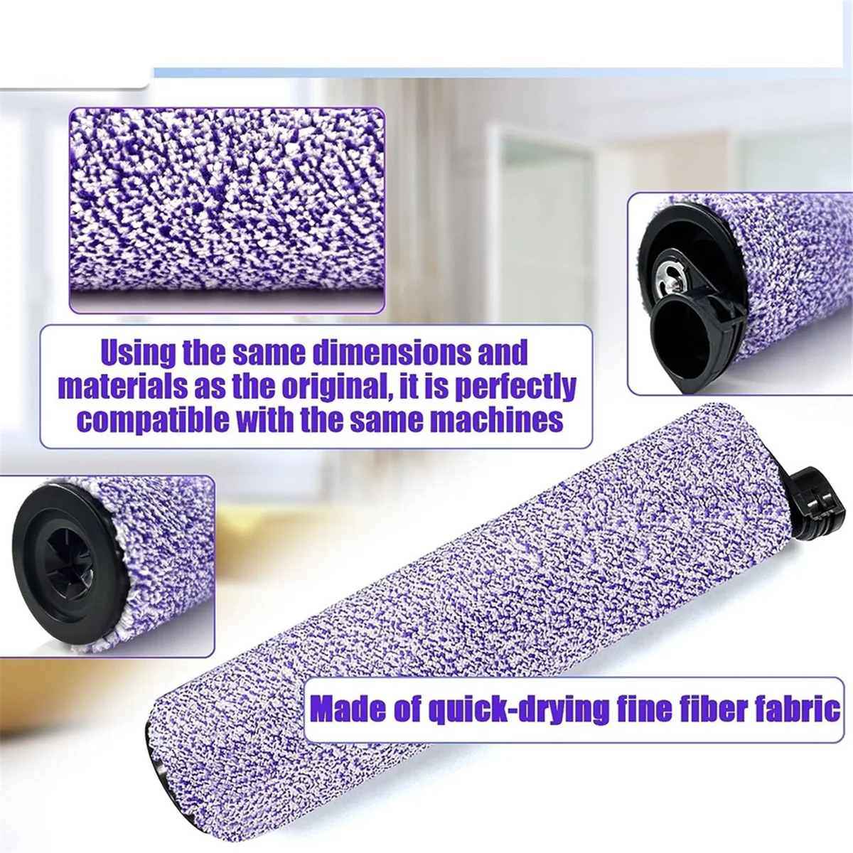 Rolo de escova e filtro de substituição para aspirador de pó 3 em 1 WD100/WD101/WD200/WD201 HydroVac XL