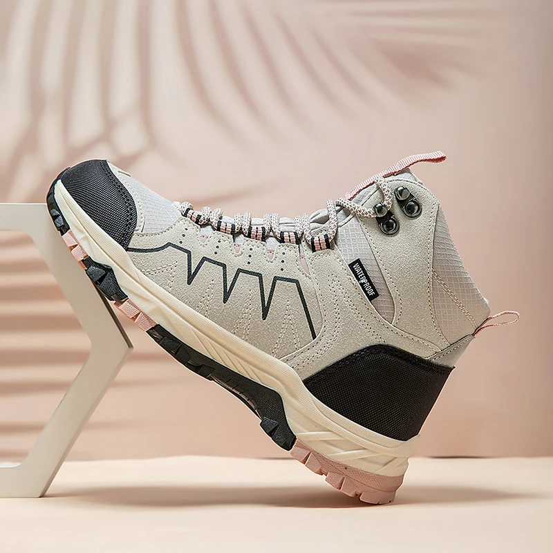 أحذية المشي لمسافات طويلة للرجال من جلد الغزال أحذية خارجية مقاومة للاهتراء للرجال والرحلات والمشي والصيد أحذية رياضية تكتيكية 37-42