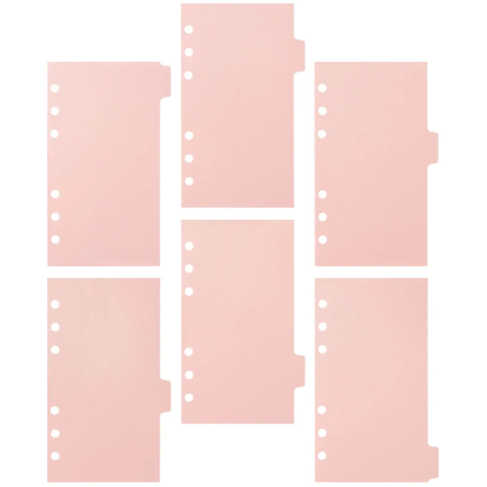 

6 Sheets Loose Leaf Accessories Tabs Binder Dividers Lined Paper Bulk Ring Notebook Stationery Plastic Binder Dividers With Tabs