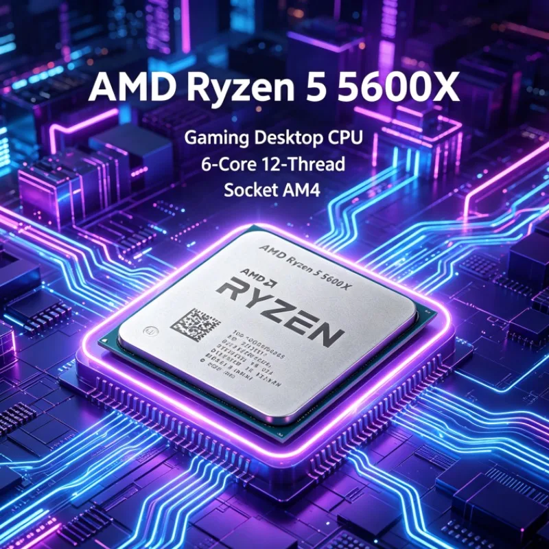 Ryzen 5 5600X Unlocked AM4 CPU Six-Core 12-Thread Desktop Gaming Processor view 2