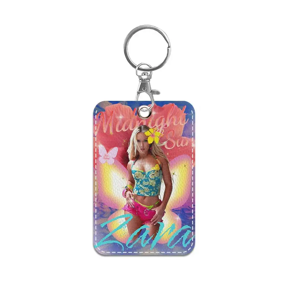 Singer Zara Larsson Midnight Sun Cute Cartoon Inteated Elevator Card Acc Control Card Keychain Protective Cover Gift Keychain
