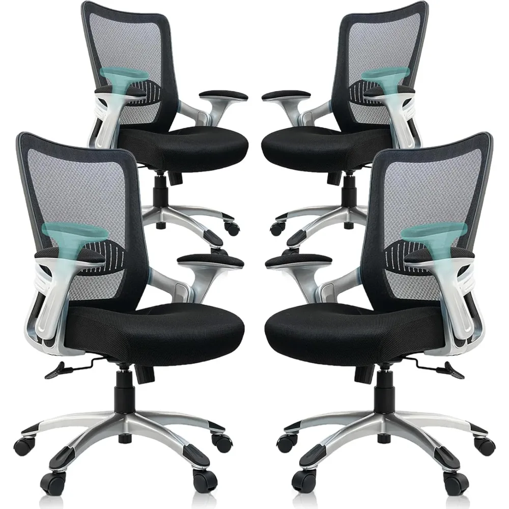 

Flip-up Arms Desk Chair Ergonomic Office Rolling Swivel Mesh Chairs with Adjustable Lumbar Support Executive Chair