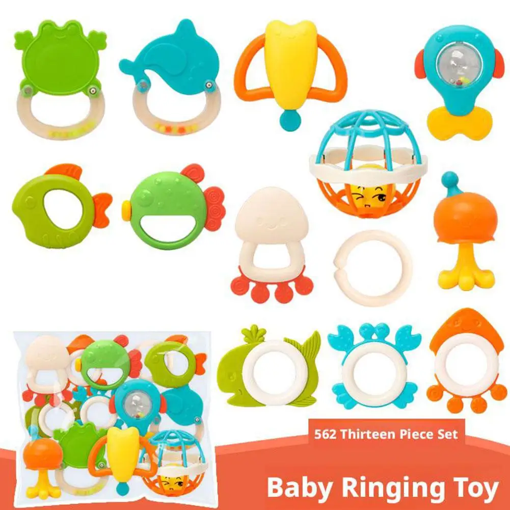 Baby Rattles Toys Set Infant Grab Shake Rattle Sensory Teether Babies Development Learning Music Toy Newborn First Birthday Gift
