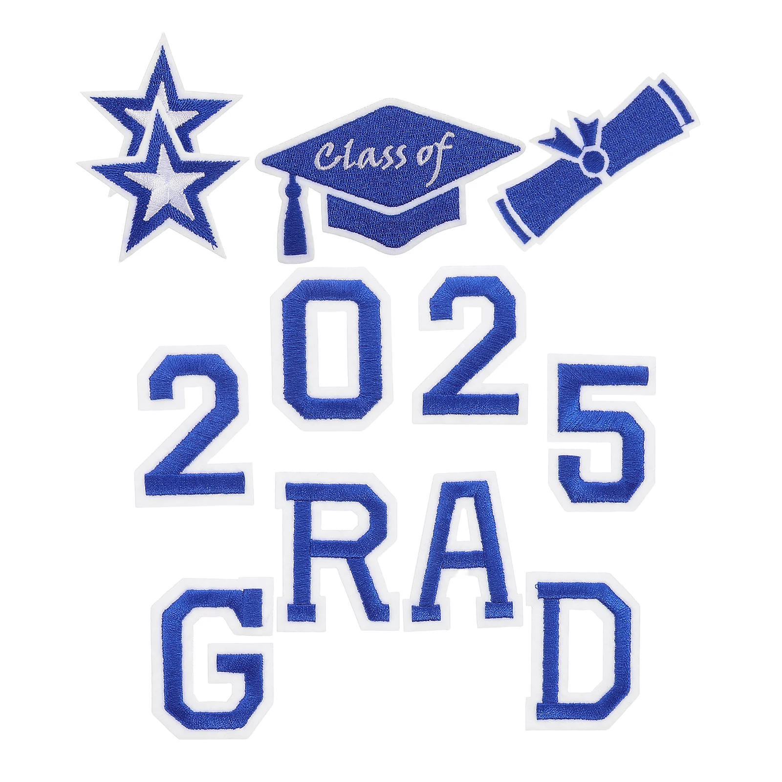 

1 set 2025 Graduation Embroidered Cloth Patch Iron On Patches for Clothing Cute Applique Sew on Holiday Diy Advanced for Clothes