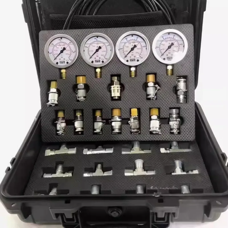 Double layer 3/4/5 gauge 11 test head 10 three-way pressure gauge set for construction machinery