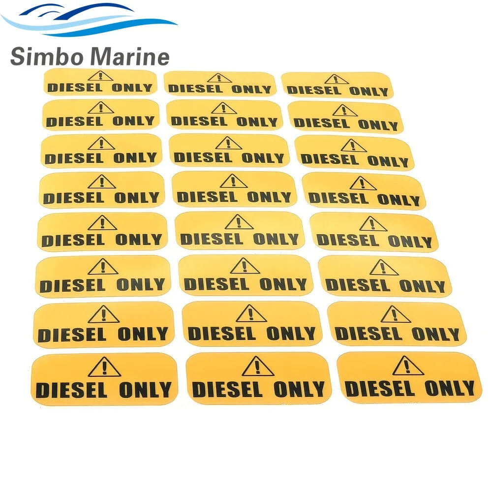 24PCS 1''x 2'' Diesel Only Sticker (Yellow) - Weather Proof, Extreme Stick, Commercial 1''x 2''