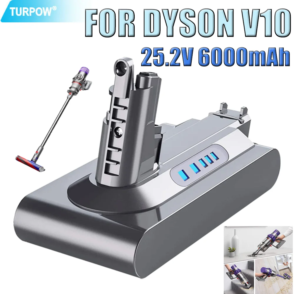 V10 wymienna bateria 25.2V 6000mAh dla Dyson V10 SV12 cyklon V10 baterii próżniowe V10 absolutną V10 puszyste