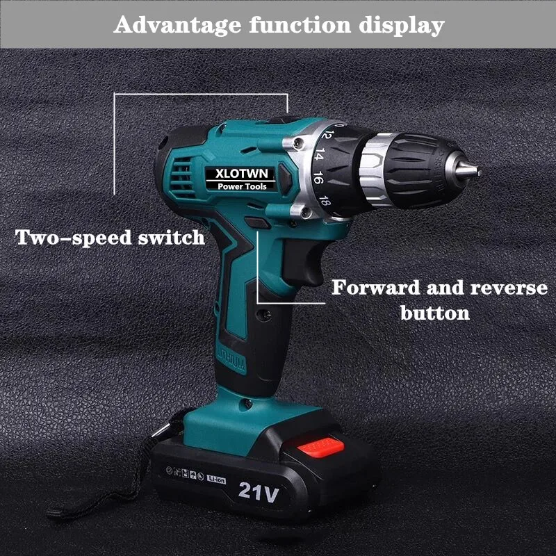 XLTOWN 21V Electric Screwdriver With 1 Battery Hand Drill Rechargeable Electric Screwdriver Cordless Power Tools