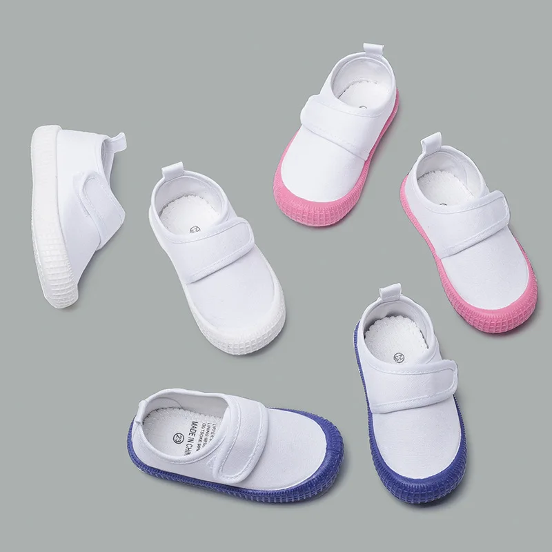 Chaussures en toile élastique pour enfants, chaussures de gril à capuche pour garçons et filles, anti-collision, chaussures florales coordonnantes,