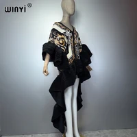 Robe Kaftan Maxi Bohème WINYI du Moyen-Orient, élégante, plissée, élastique, pour la plage, tenue de soirée de luxe, style Dubaï, Abaya 6