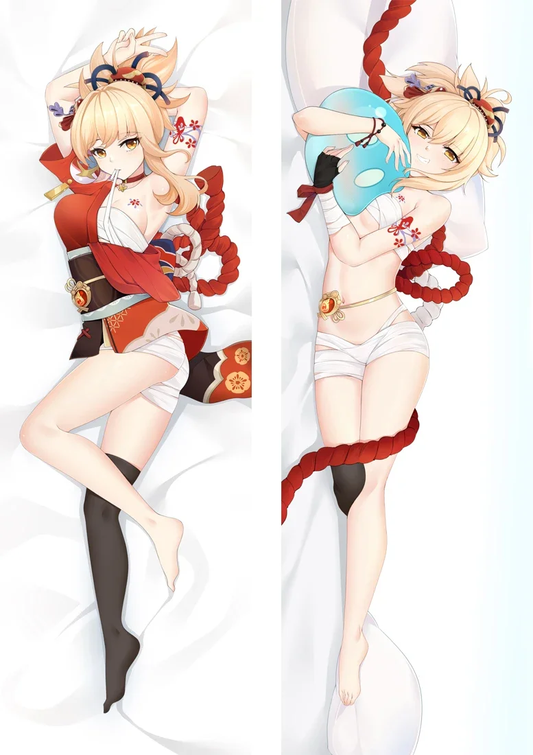 

Game Genshin Impact Xiangling Dakimakura Pillow Case Hugging Body Xiang Ling Pillowcase Kokomi Costume Otaku Throw Pillow Cover