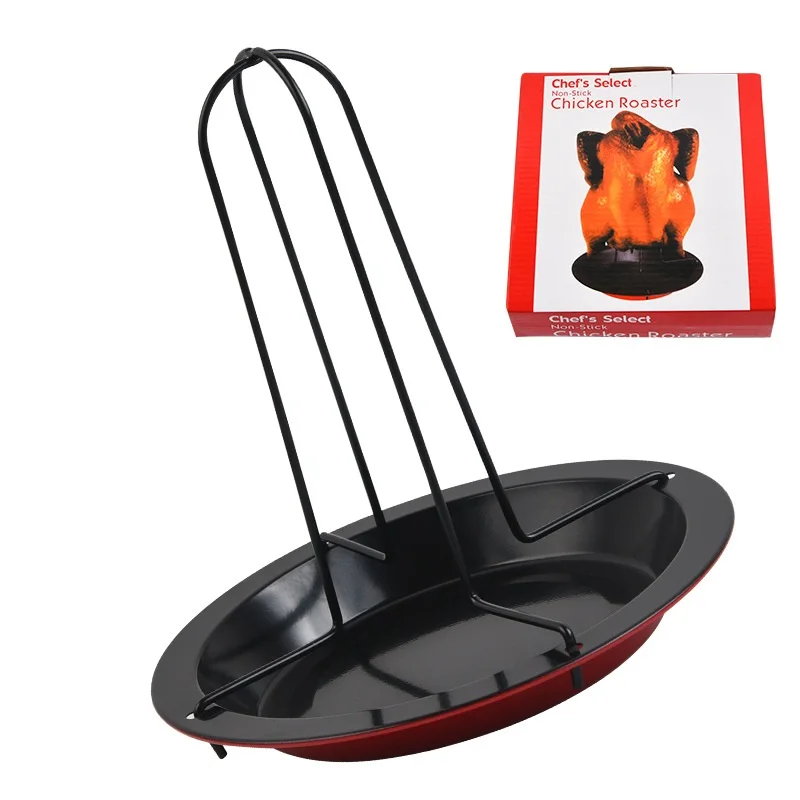 

Kitchen Bbq Chicken Holder Non-Stick Duck Bbq Rib Carbon Steel Grilling Stand Kitchen Roasting Tools