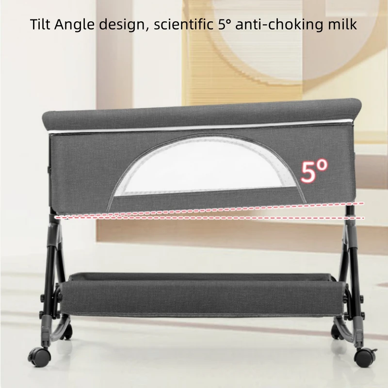 0-3 Jaar Oude Baby Bed Wieg Kan Worden Gesplitst Groot Bed Kan Worden Verplaatst Opvouwbare Multi-Functionele Bb Cradle Bed