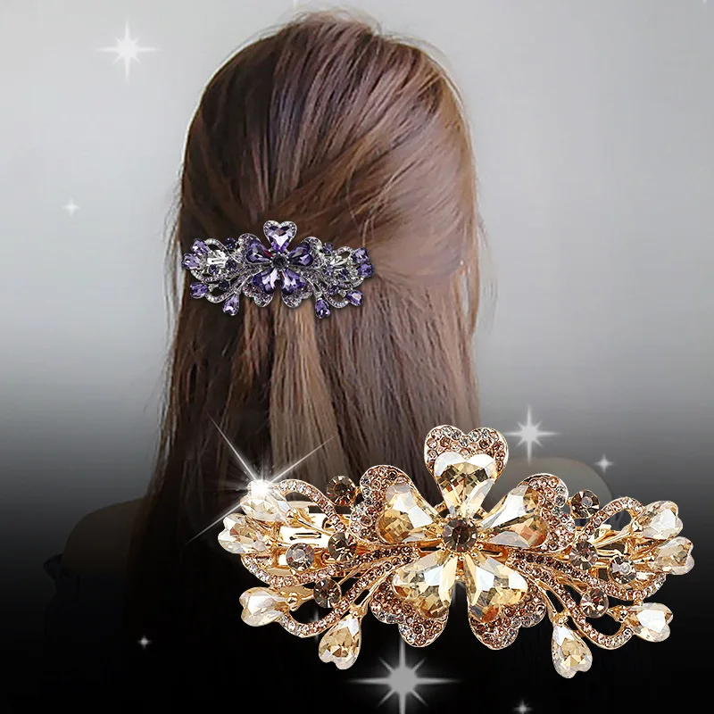 1PC Women's Rhinestone Crystal Hair Clip Hairpins Comb Flower mariage Bride Bridesmaid Wedding Party Hair Jewelry Accessories