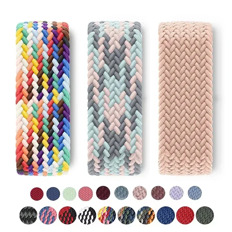 Pulseira Trançada Solo para Apple Watch 46mm 45mm 49mm 44mm 38mm 41/40mm, Bracelete de Nylon para iWatch séries 11 10 9 7SE 685