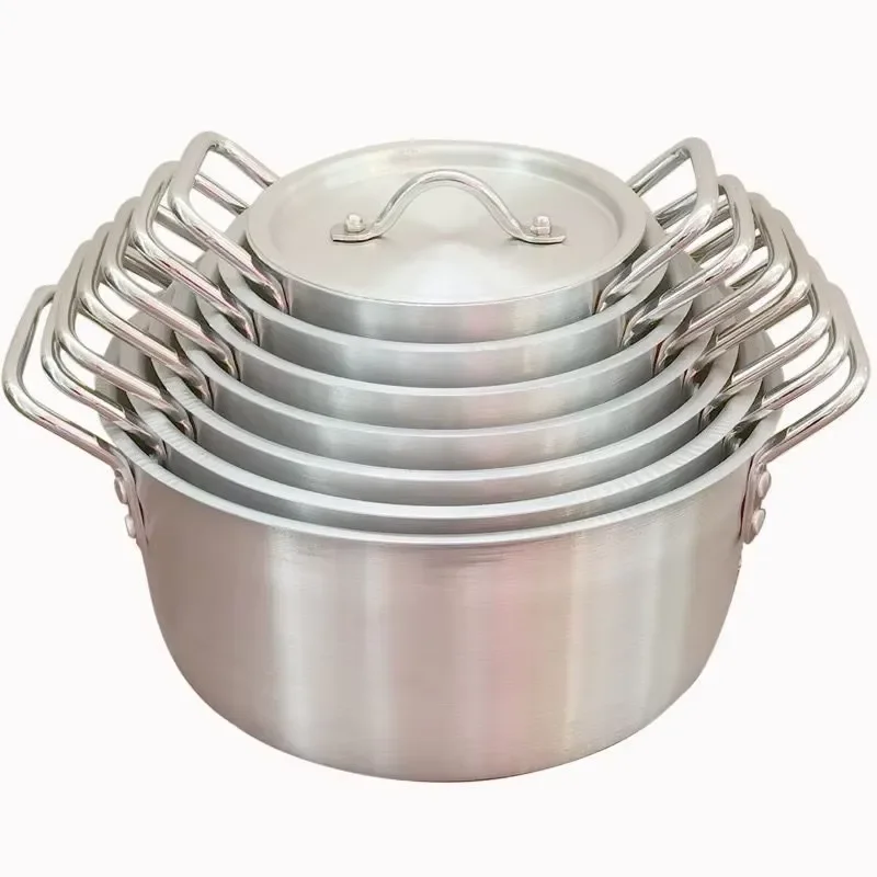 Best-selling kitchen 7-piece aluminum cookware set with aluminum lid pot, with matte treatment, suitable for restaurant use