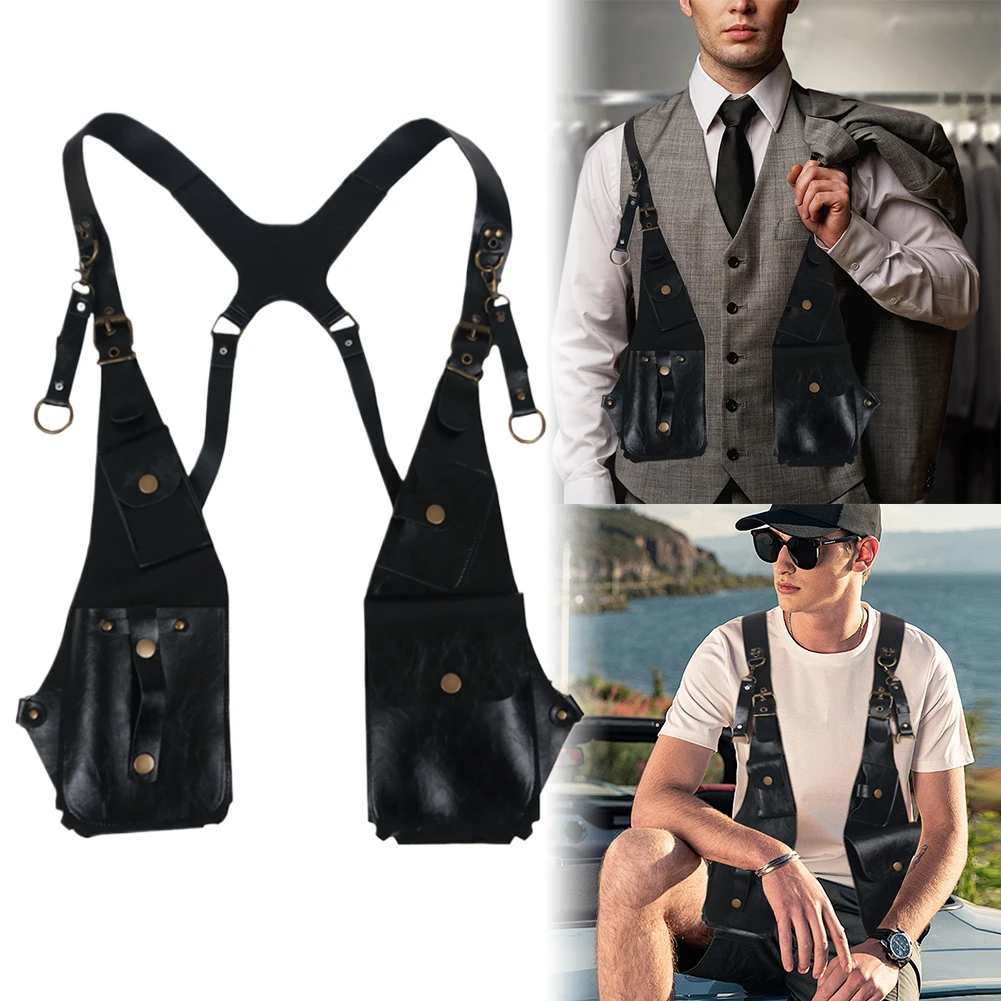 الرجال قابل للتعديل تلاعب حقيبة خمر تحت الإبط الحافظة حقيبة مزدوجة الكتف الحقيبة متعددة الوظائف في الهواء الطلق حقيبة الهاتف لركوب الخيل الجري #3