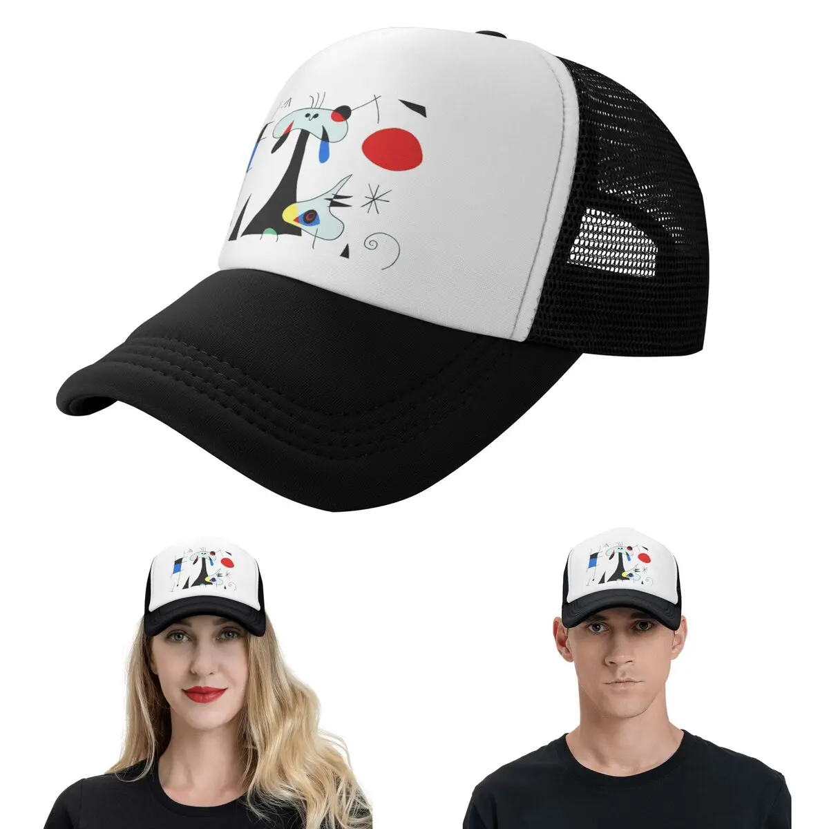 Joan Miro Abstract Surrealism Cap Fashion Mesh Baseball Caps Adjustable Hat Hip Hop Summer Unisex Baseball Hats