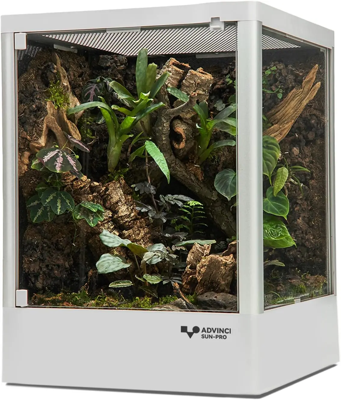 

9.5 Gallon Vertical Rainforest Habitat Aluminum Frame Full Glass Tank Enclosure for Small Reptiles Geckos Frogs Lizards Snakes S