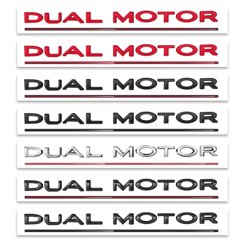 DUAL MOTOR Underlined Letters Emblem for TESLA Model 3 Y S X Car Styling Refitting Trunk Badge Sticker Chrome Black Accessories