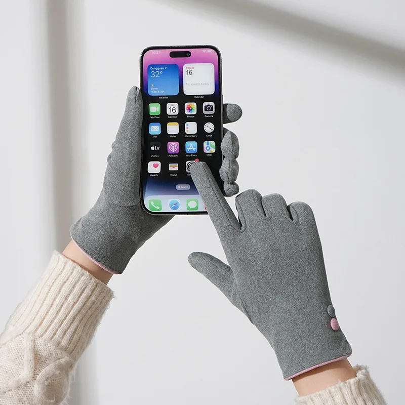 Thermal Winter Gloves for Women Touchscreen Compatible Outdoor Driving Cold Resistant Single Layer Thin Skiing Gloves Inner L...