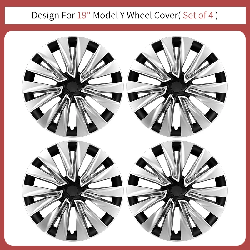 4 Stuks Voor Tesla Model Y 2020-2024 Wieldoppen 19 Inch Wieldop Prestaties Vervanging Wielnaafdop volledige Velg Cover Accessoires