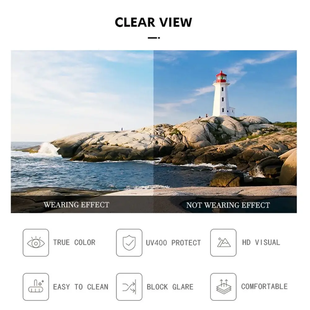 نظارات شمسية مستطيلة بدون إطار ذات حافة مقطوعة، نظارات شمسية عالية الجودة للحماية من الأشعة فوق البنفسجية، نظارات شمسية للسفر والشاطئ
