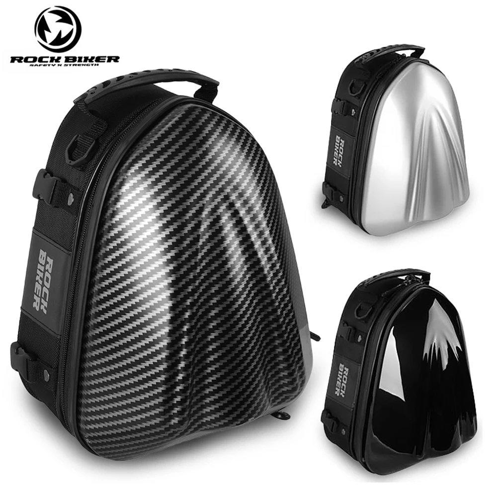 ROCK BIKER Motorcycle Riding Rear Seat Bag Large Capacity Motocross Tail Bag Waterproof Motorbike Backpack Carbon Fiber Shell