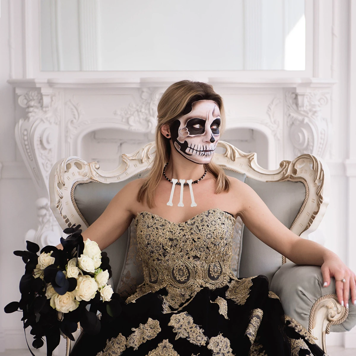 

36pcs Small Decorations Halloween Party Skull Props Fake Bones Adornment Haunted House Halloween Adornment Carnival Novelty