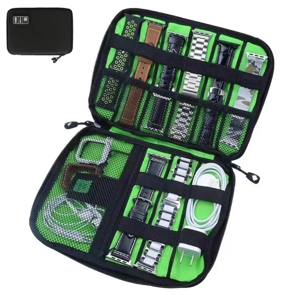

Multifunctional Digital Storage Bag Nylon Waterproof Data Cable Organizer Wear-resistant Large Capacity Cable Storage Bag